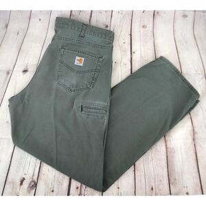 CARHARTT FR Flame Resistant Midweight Canvas Loose Fit Pants SIZE 38/34 Green
